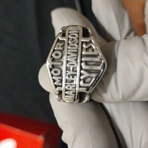 Vintage Harley-Davidson Motor Stainless Steel Ring